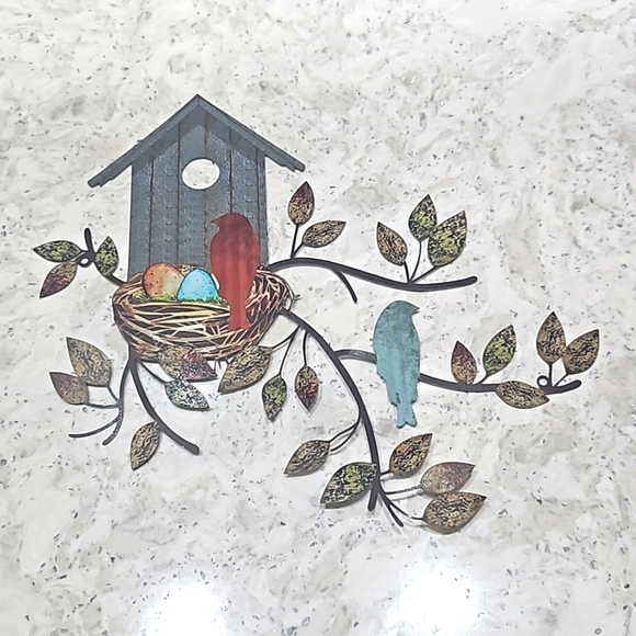 Other - Metal Birdhouse Wall Art Hanging Indoor/Outdoor